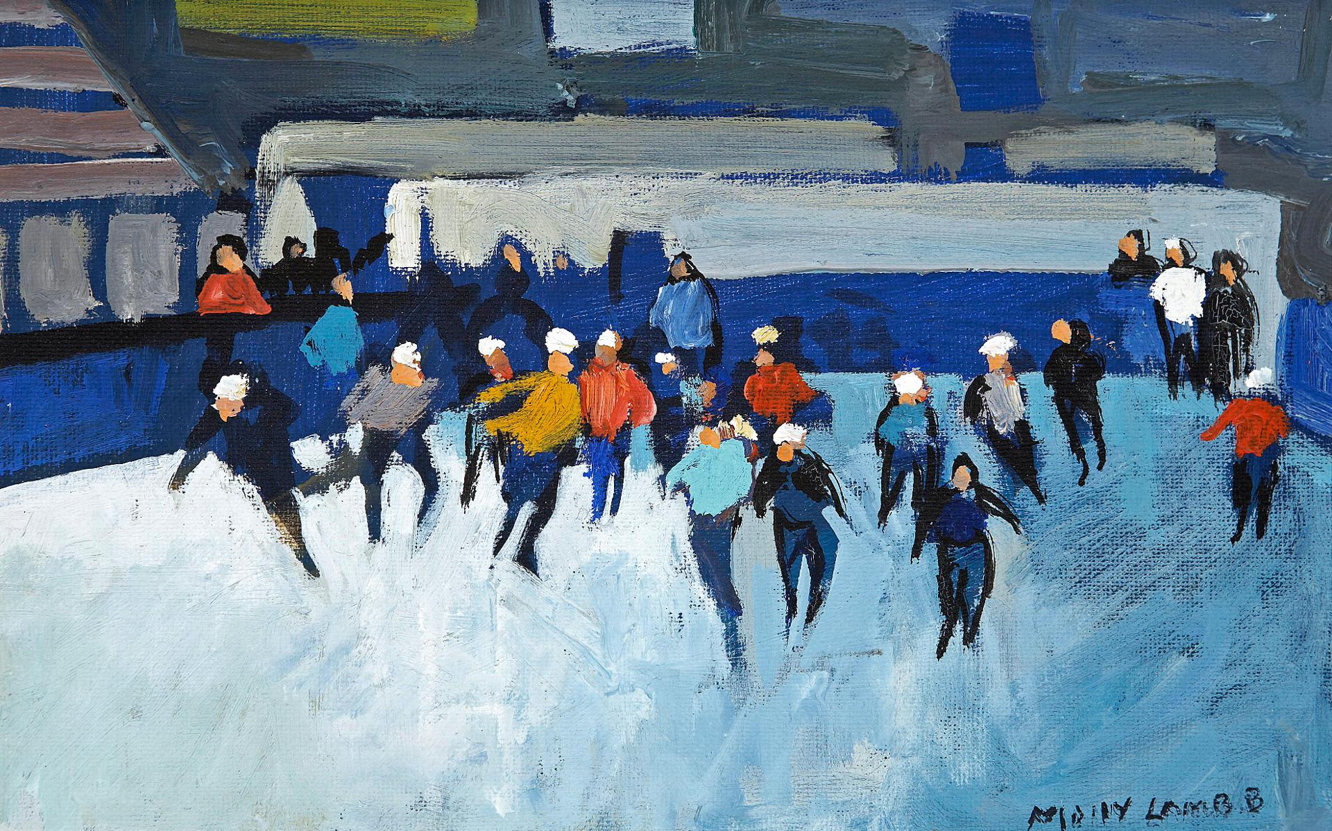 Molly Joan Lamb Bobak (1922-2014) - Speed Skaters at LBR