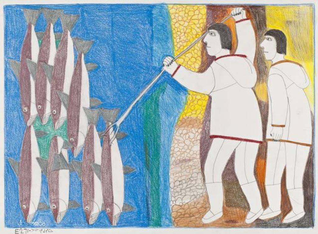 Janet Kigusiuq (1926-2005) - Fishing for Arctic Char