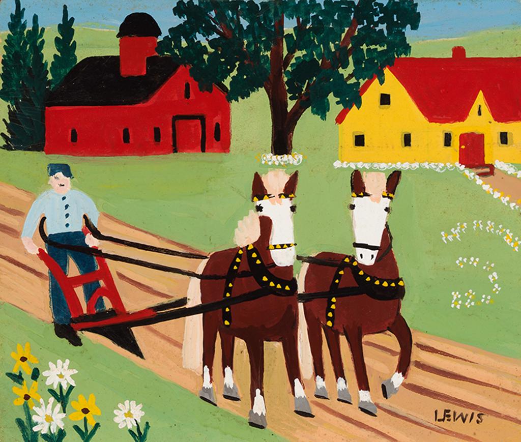 Maud Kathleen Lewis (1903-1970) - Two Horses Ploughing