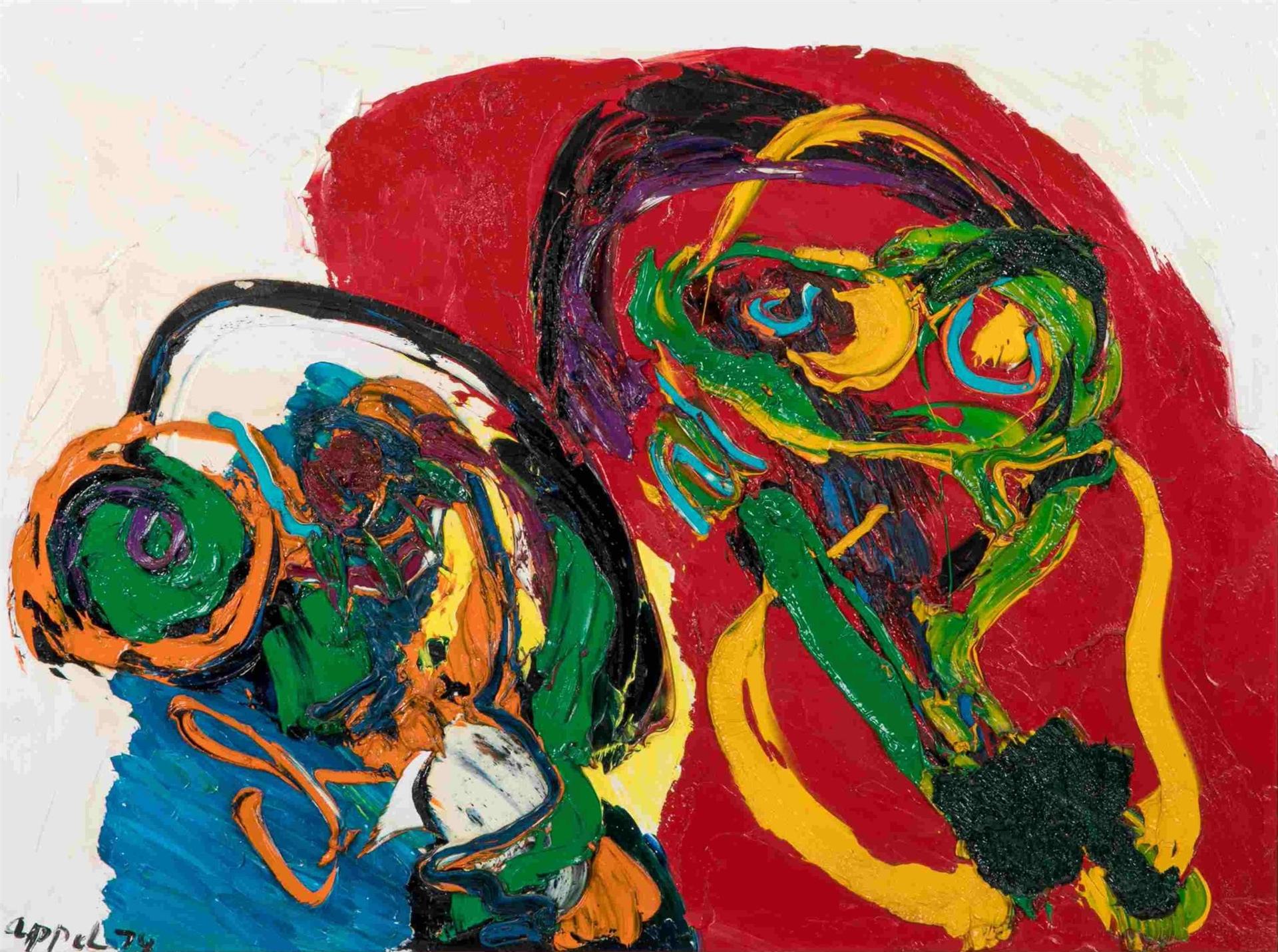 Karel Appel (1921-2006) - Personnage on Red (1974)