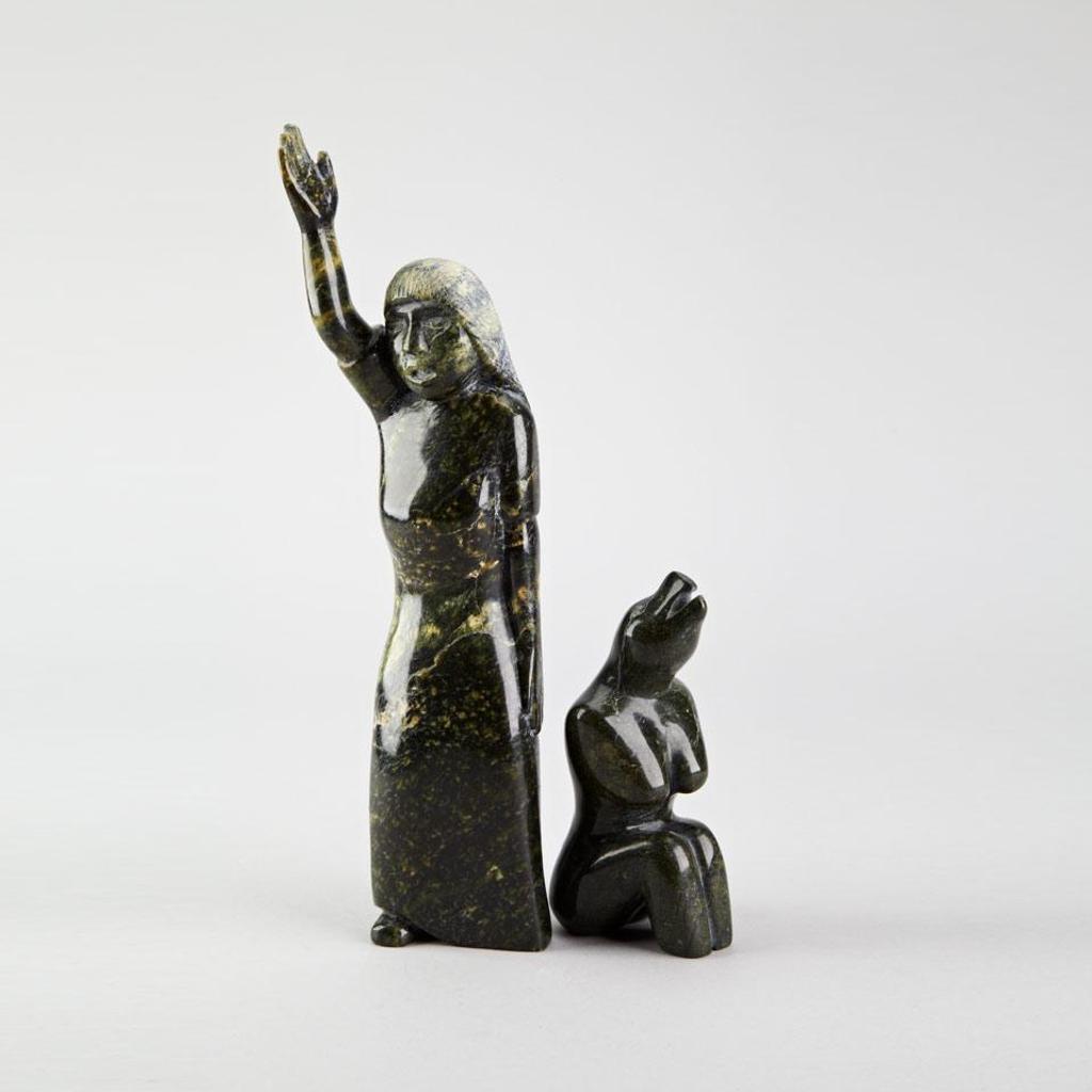 Oviloo Tunnillie (1949-2014) - Woman With Hand Raised; Transformation