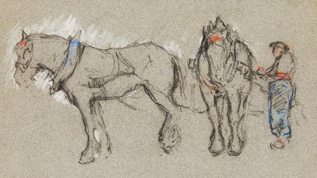 Manly Edward MacDonald (1889-1971) - Team of Horses; Standing Nude