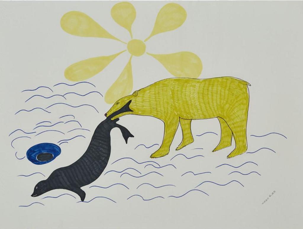 Agnes Nanogak (1925-2001) - Bear And Seal