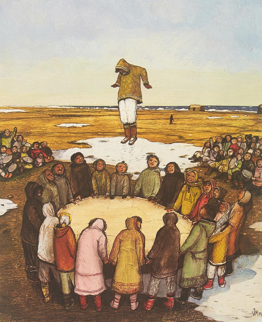 William Kurelek (1927-1977) - Trampoline Game