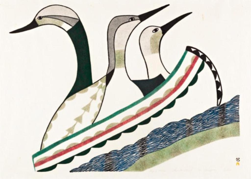 Pudlo Pudlat (1916-1992) - Ship of Loons, 1983 #34