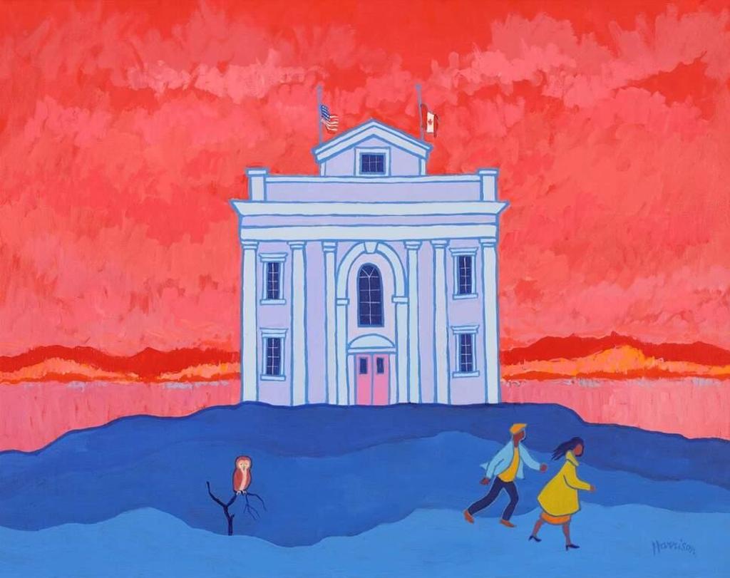 Ted Harrison (1926-2015) - THE DAY OF THE OWL (SEPTEMBER 11th, 2001); 2001
