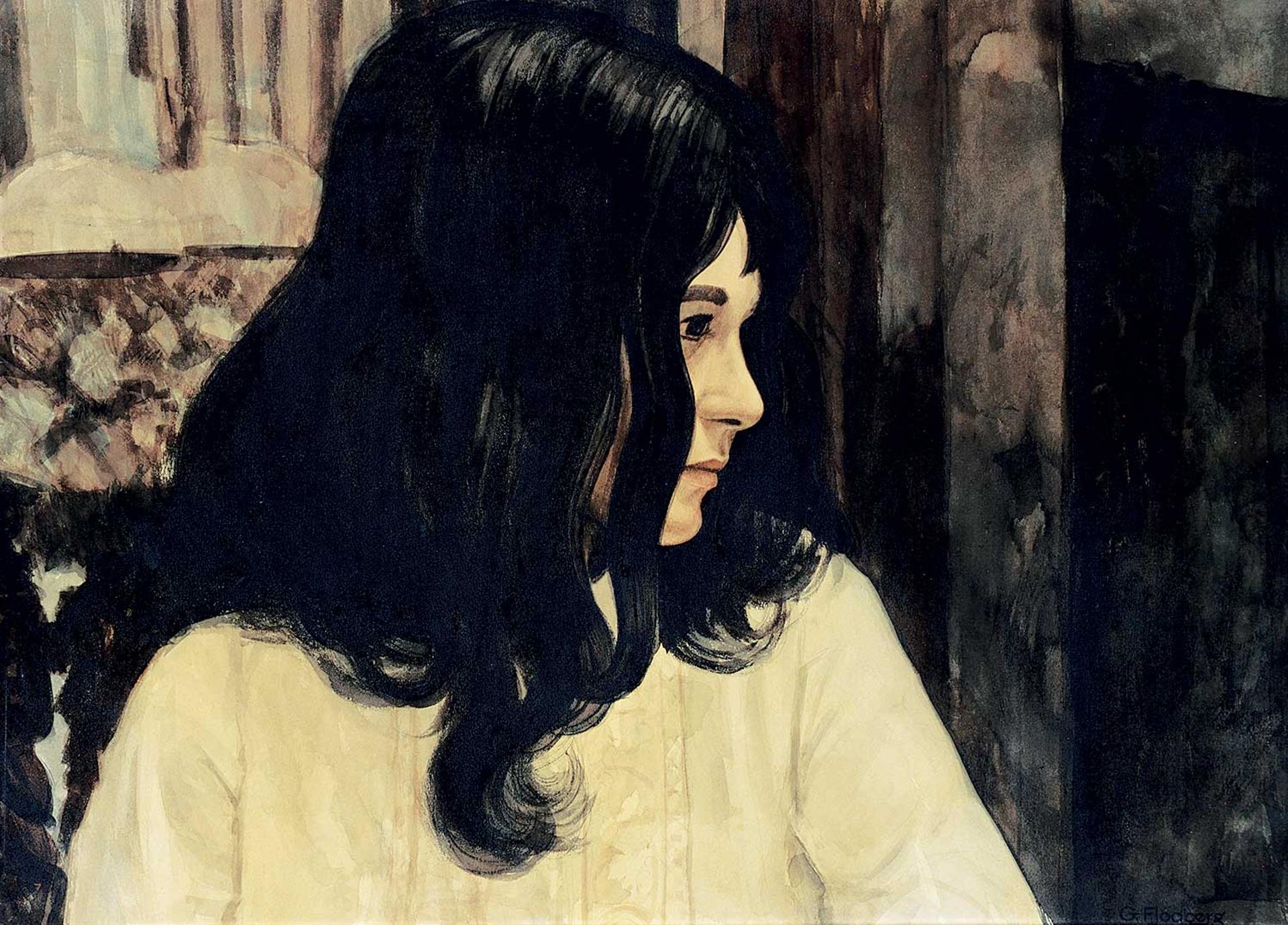Gilbert A. Flodberg (1938) - Untitled - Profile of a Woman
