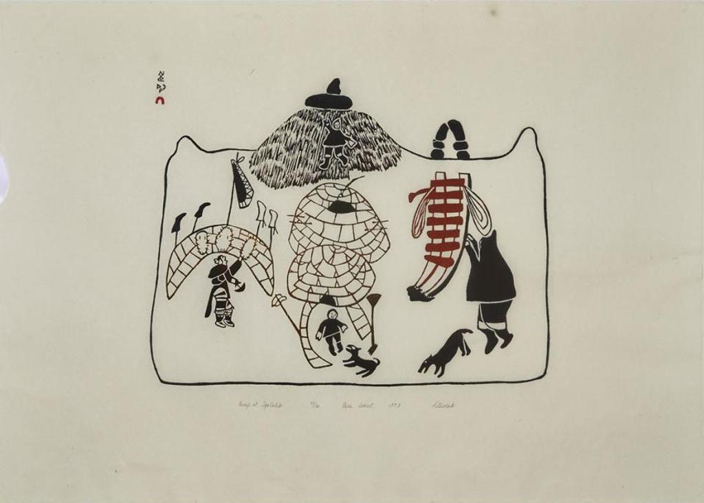 Pitseolak Ashoona (1904-1983) - Camp At Igalik