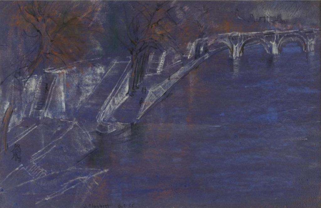 Joseph (Joe) Francis Plaskett (1918-2014) - Canal Scene With Bridge