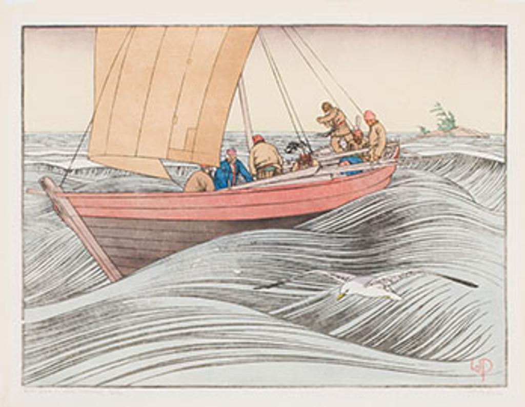 Walter Joseph (W.J.) Phillips (1884-1963) - York Boat on Lake Winnipeg