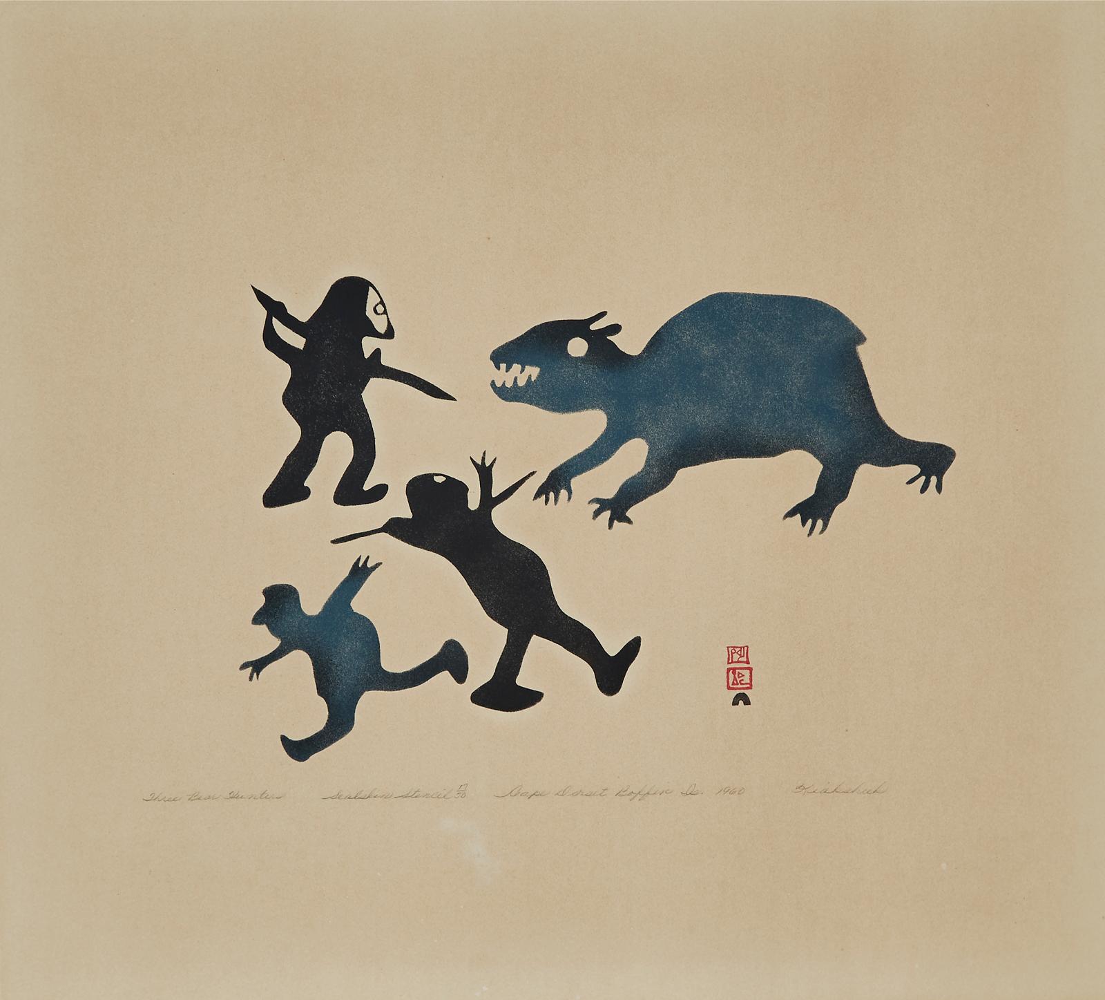 Kiakshuk (1886-1966) - Three Bear Hunters