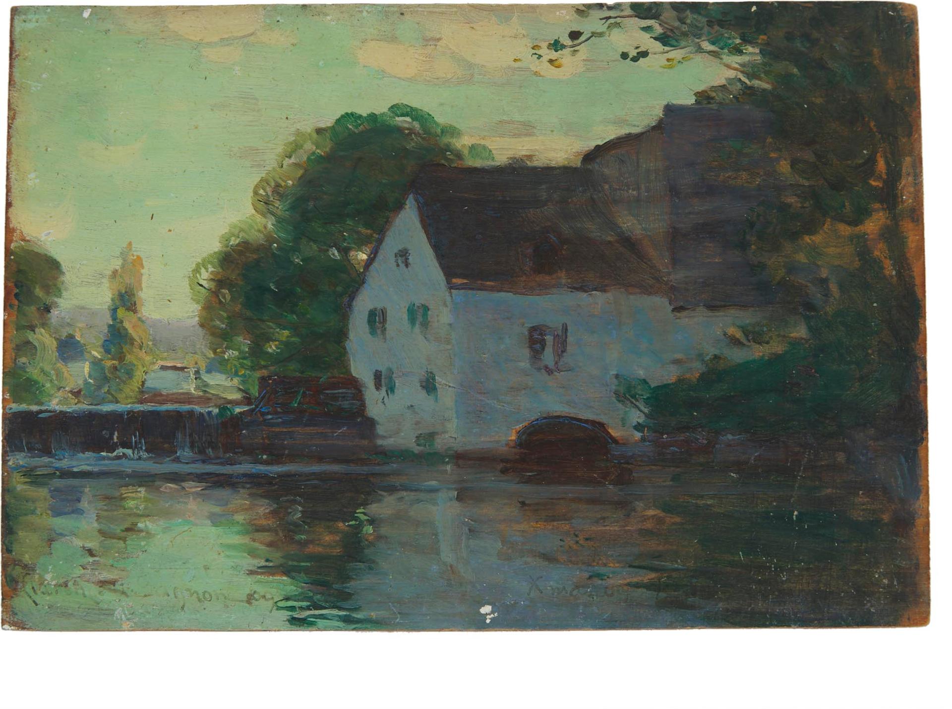 Clarence Alphonse Gagnon (1881-1942) - Sunset At St Eustache, Quebec, 1909