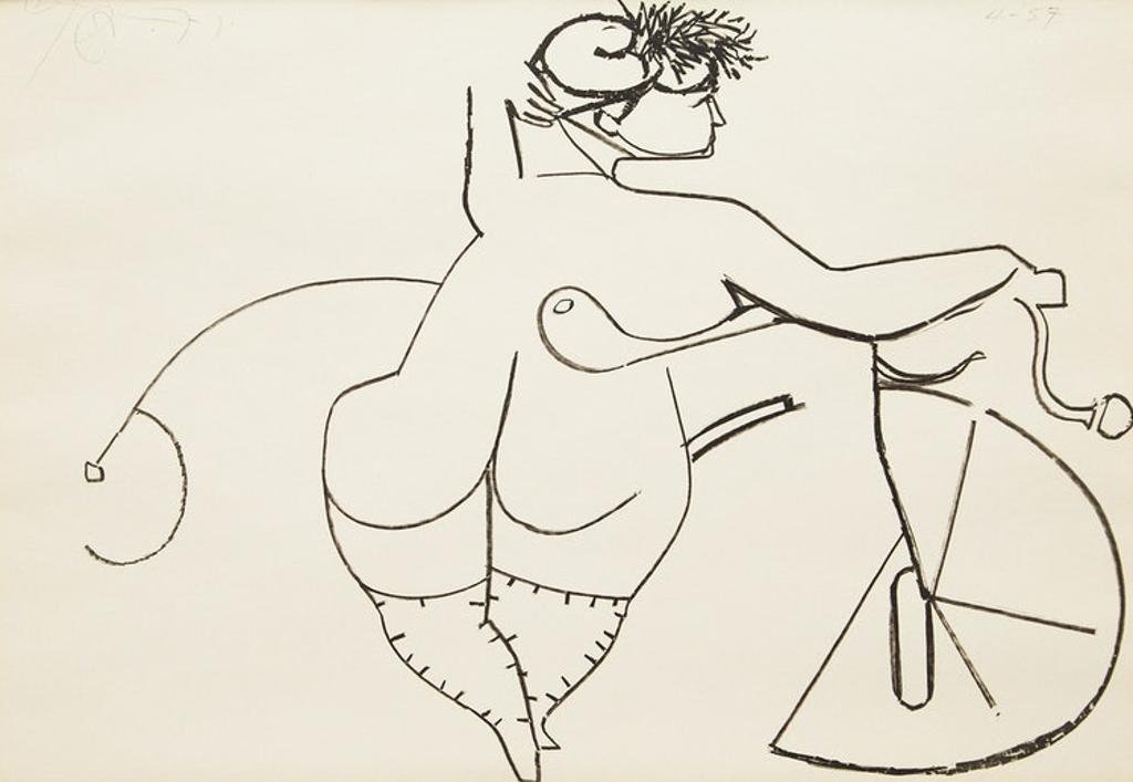 Harold Barling Town (1924-1990) - Girl with Bicycle (from 