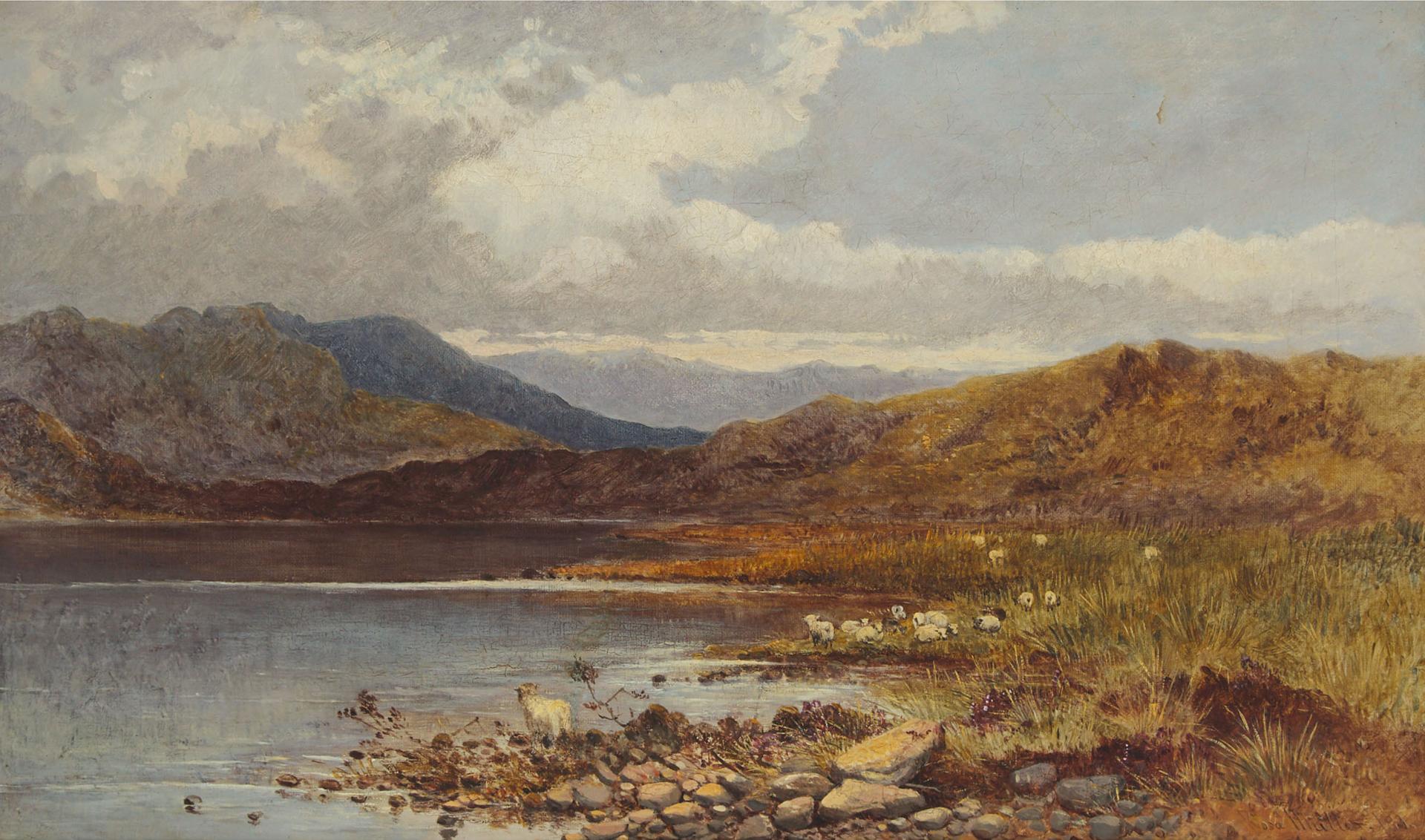 Rosa Müller (1866-1880) - Sheep Grazing By A Lake, 1881