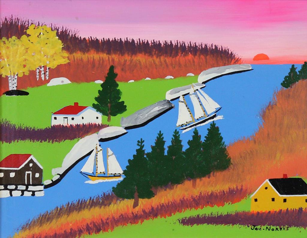 Joe Norris (1925-1996) - Schooners And Autumn Countryside