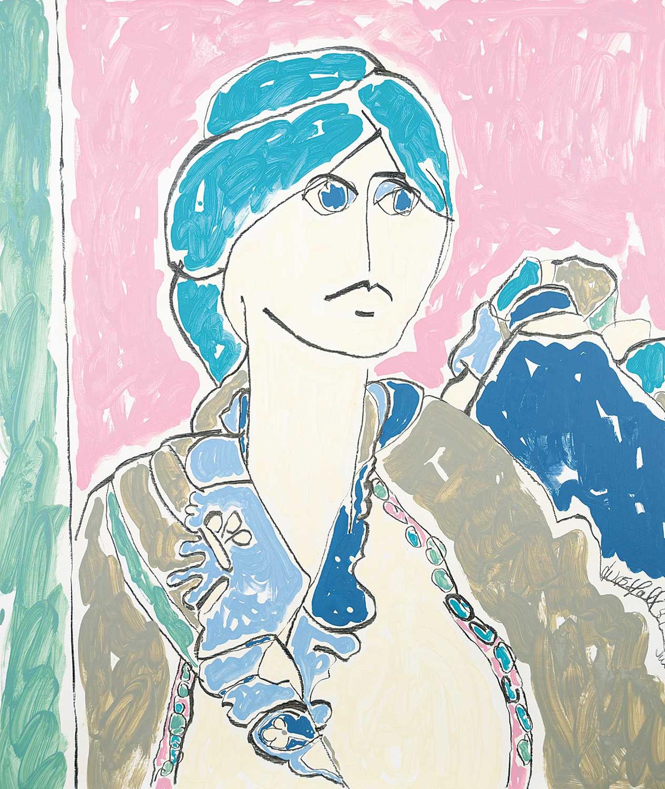 Lyn Westfall - Untitled - Portrait of a Woman with Turquoise Hair