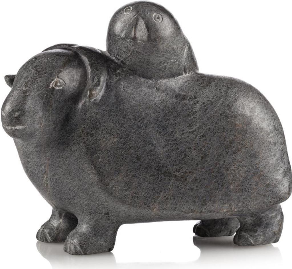Mathew Aqigaaq (1940-2010) - Muskox and Bird, c. mid 1980s