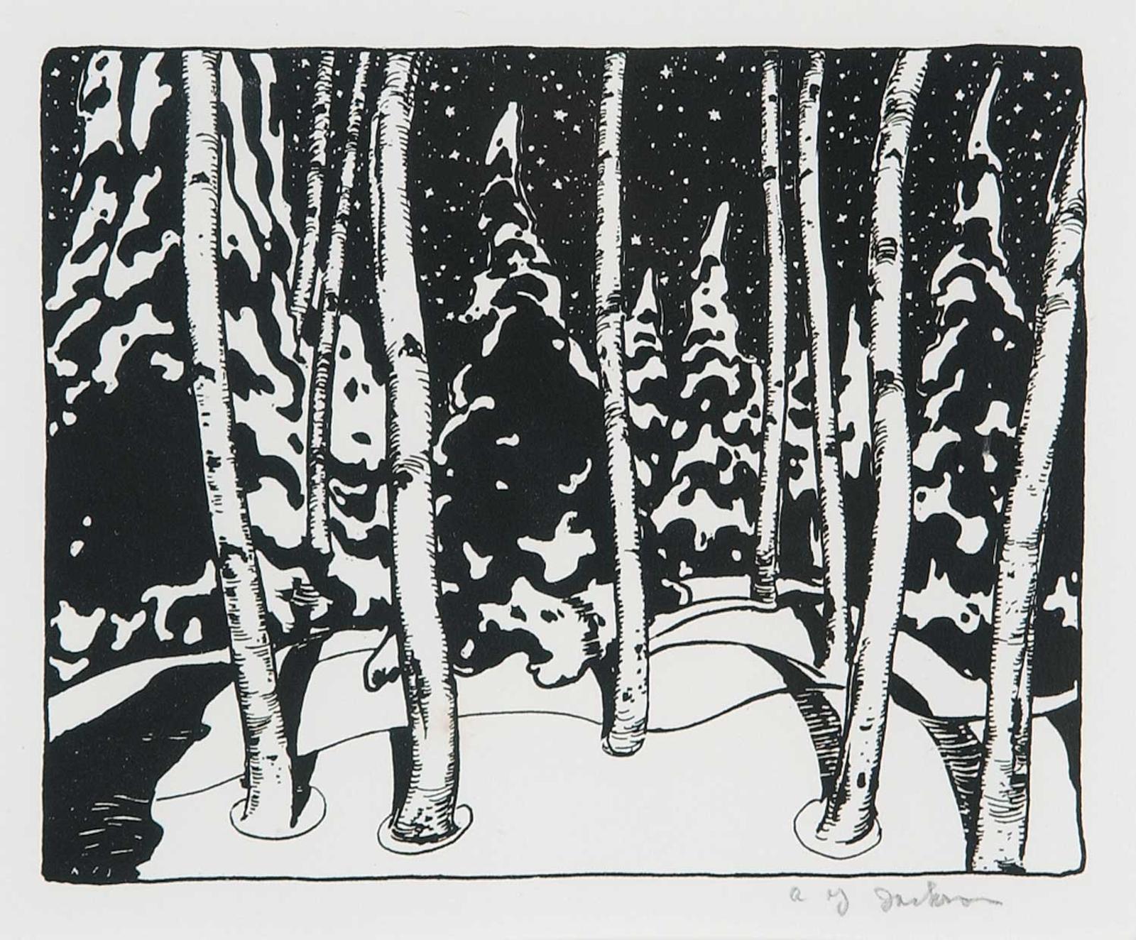 Alexander Young (A. Y.) Jackson (1882-1974) - Winter Night #82/100