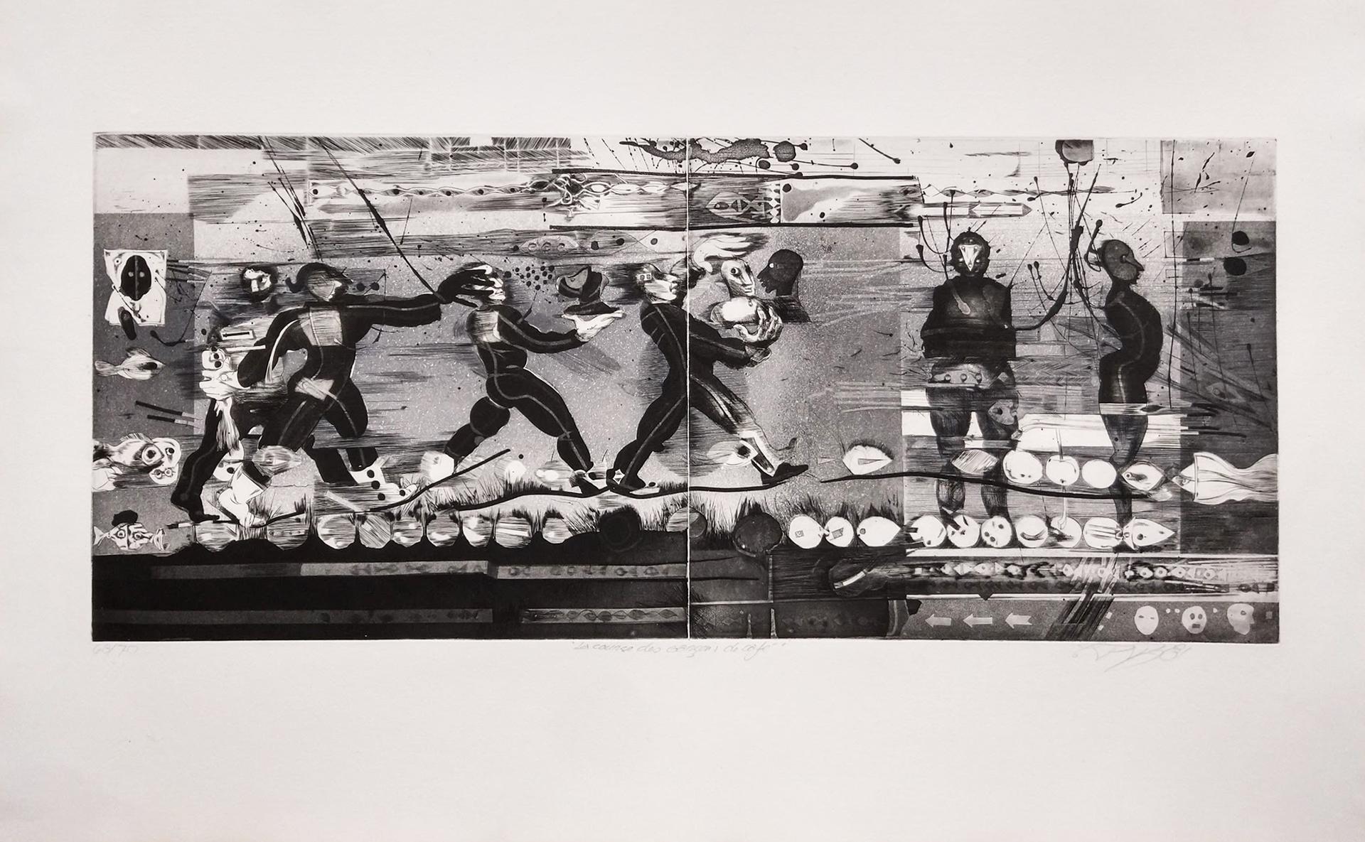 Louis-Pierre Bougie (1946-2021) - La course des garçons de café, 1981