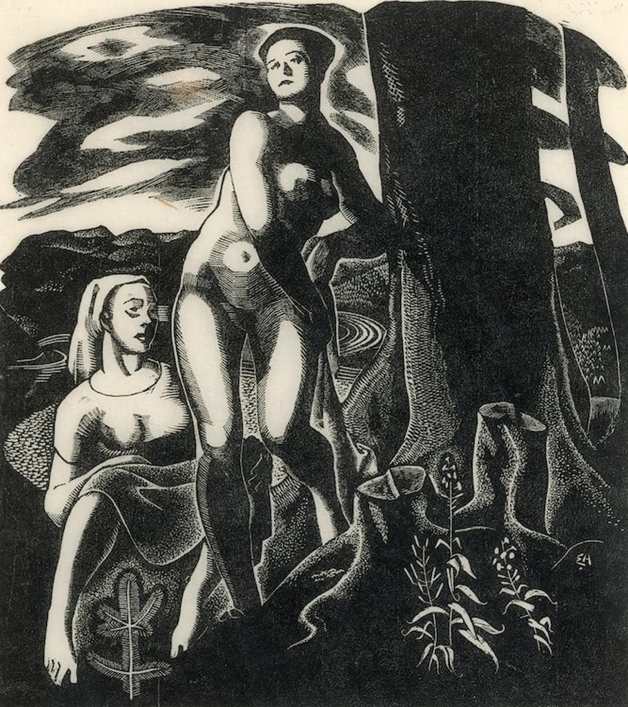 Edwin Headley Holgate (1892-1977) - Two Figures, 1955
