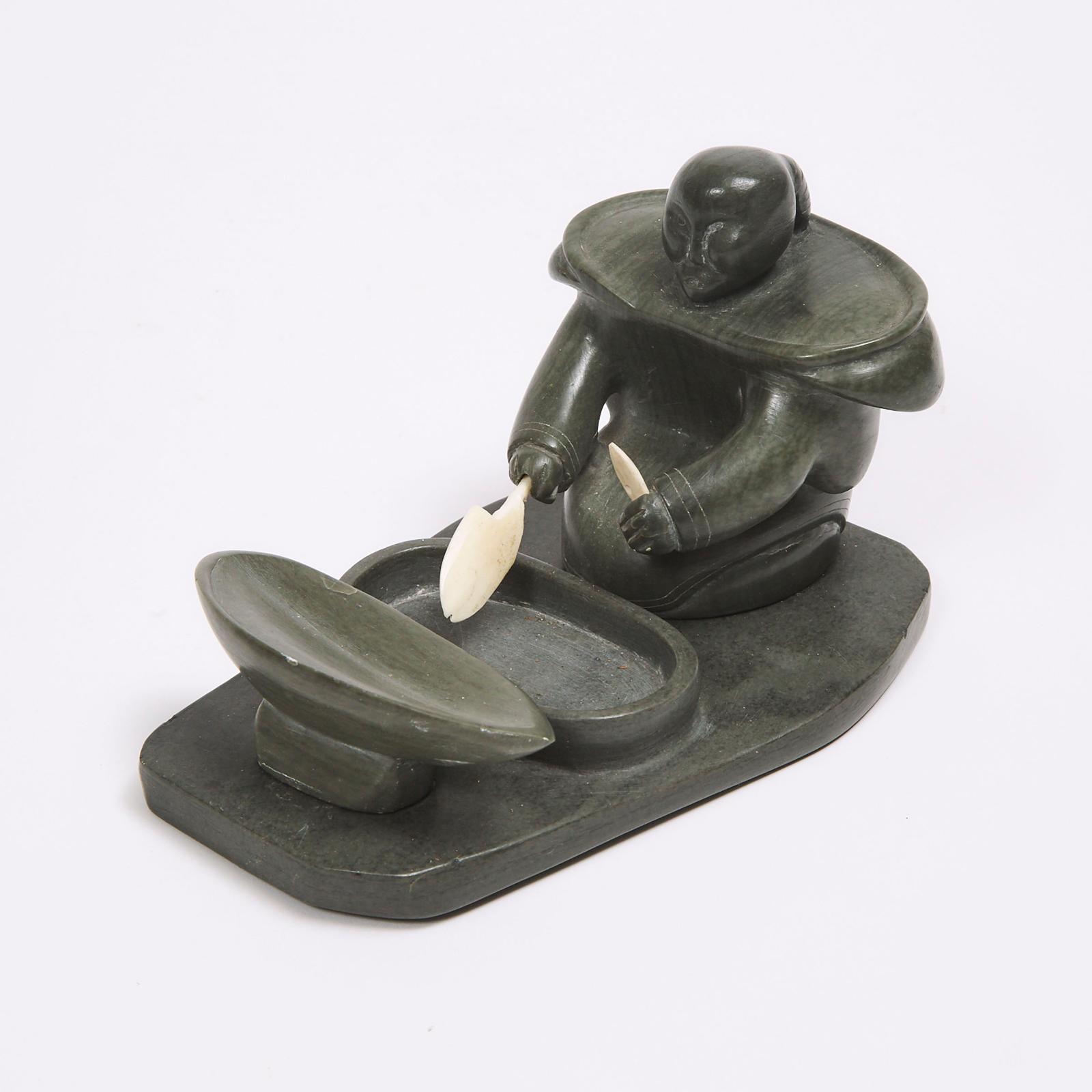 Mina Mannuk (1934) - Seated Woman With Qulliq