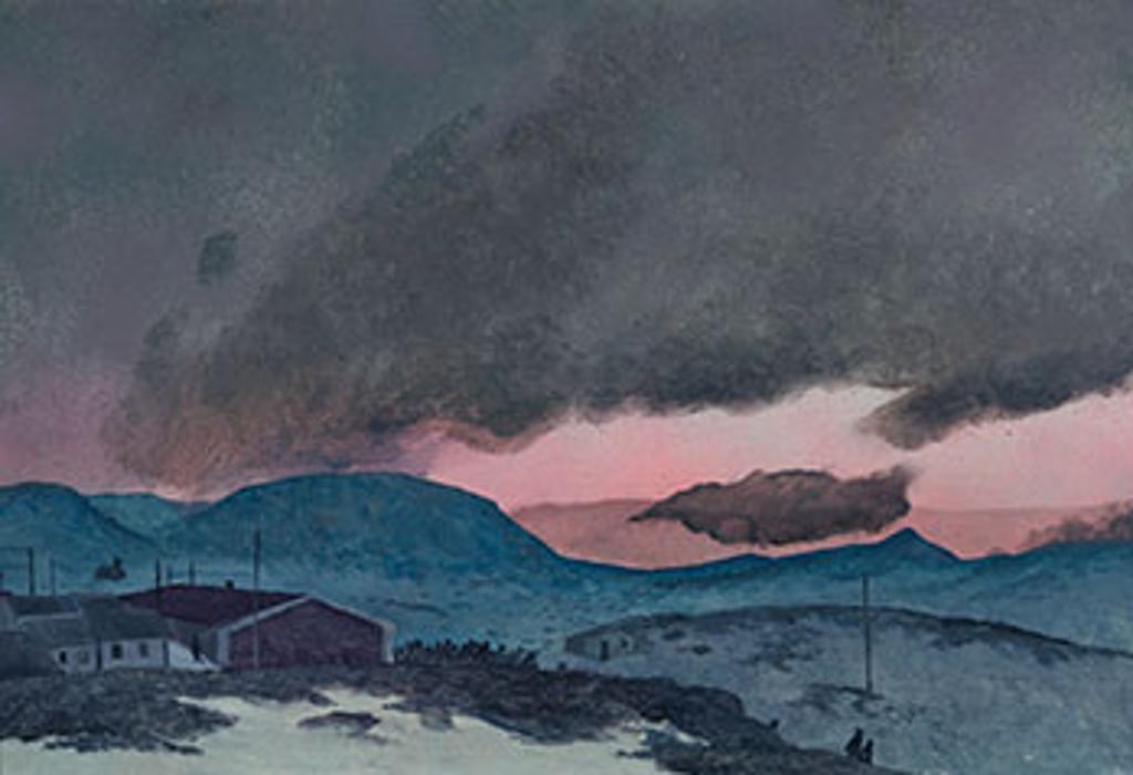William Kurelek (1927-1977) - Eskimos Homeward Bound After a Cowboy Movie
