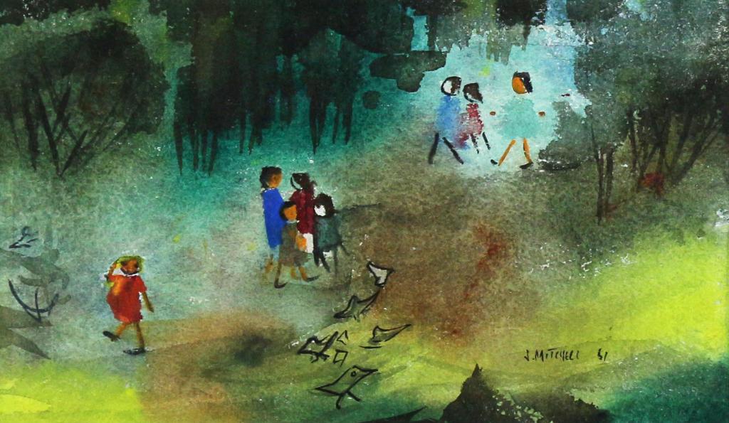Janet Mitchell (1915-1998) - Children In The Park; 1961