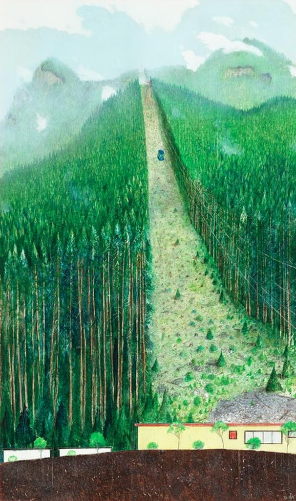William Kurelek (1927-1977) - The Grouse Mountain Sky Ride