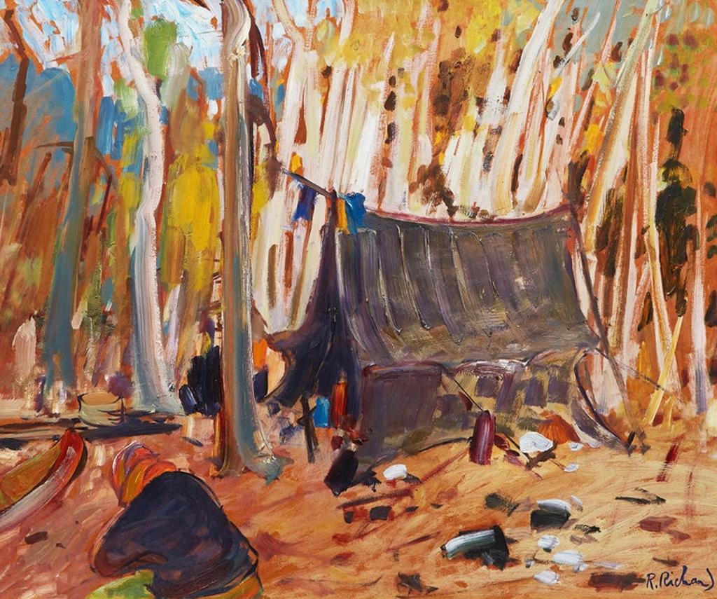 René Jean Richard (1895-1982) - Campement de trappeurs en forêt