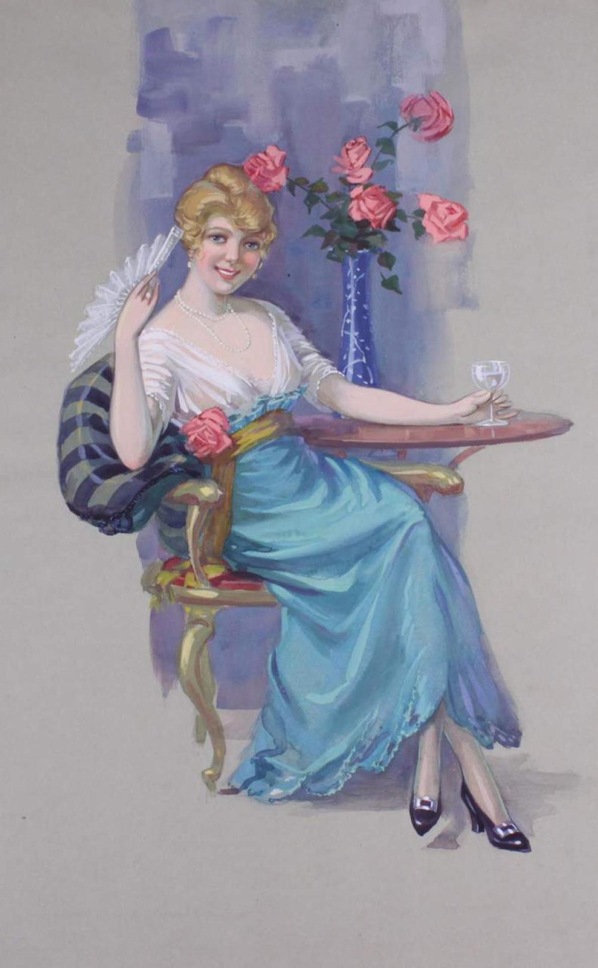 William George Storm Storm (1882-1917) - Woman with Wine glass