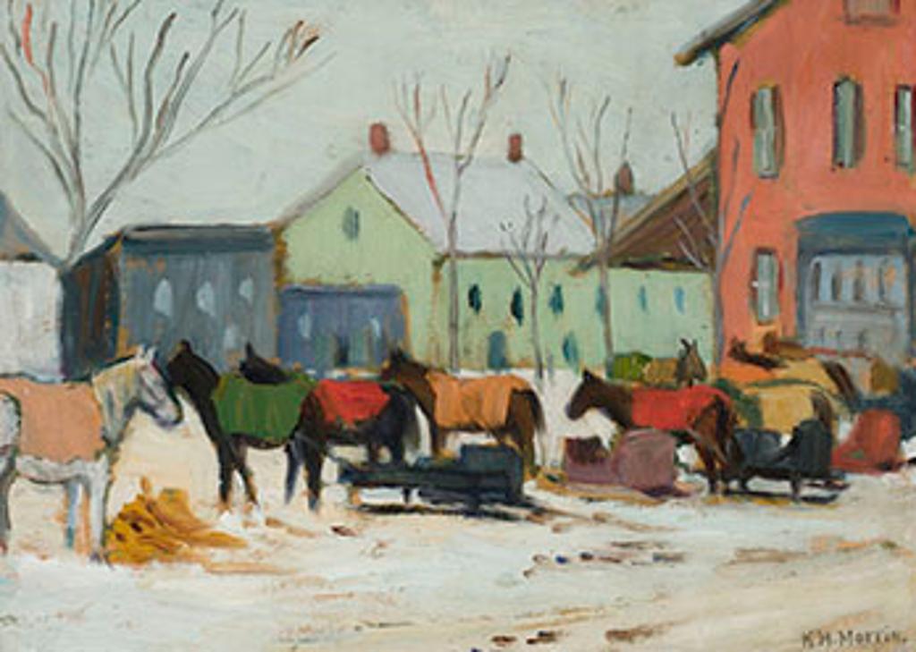 Kathleen Moir Morris (1893-1986) - Market in Winter, Berthierville, Quebec
