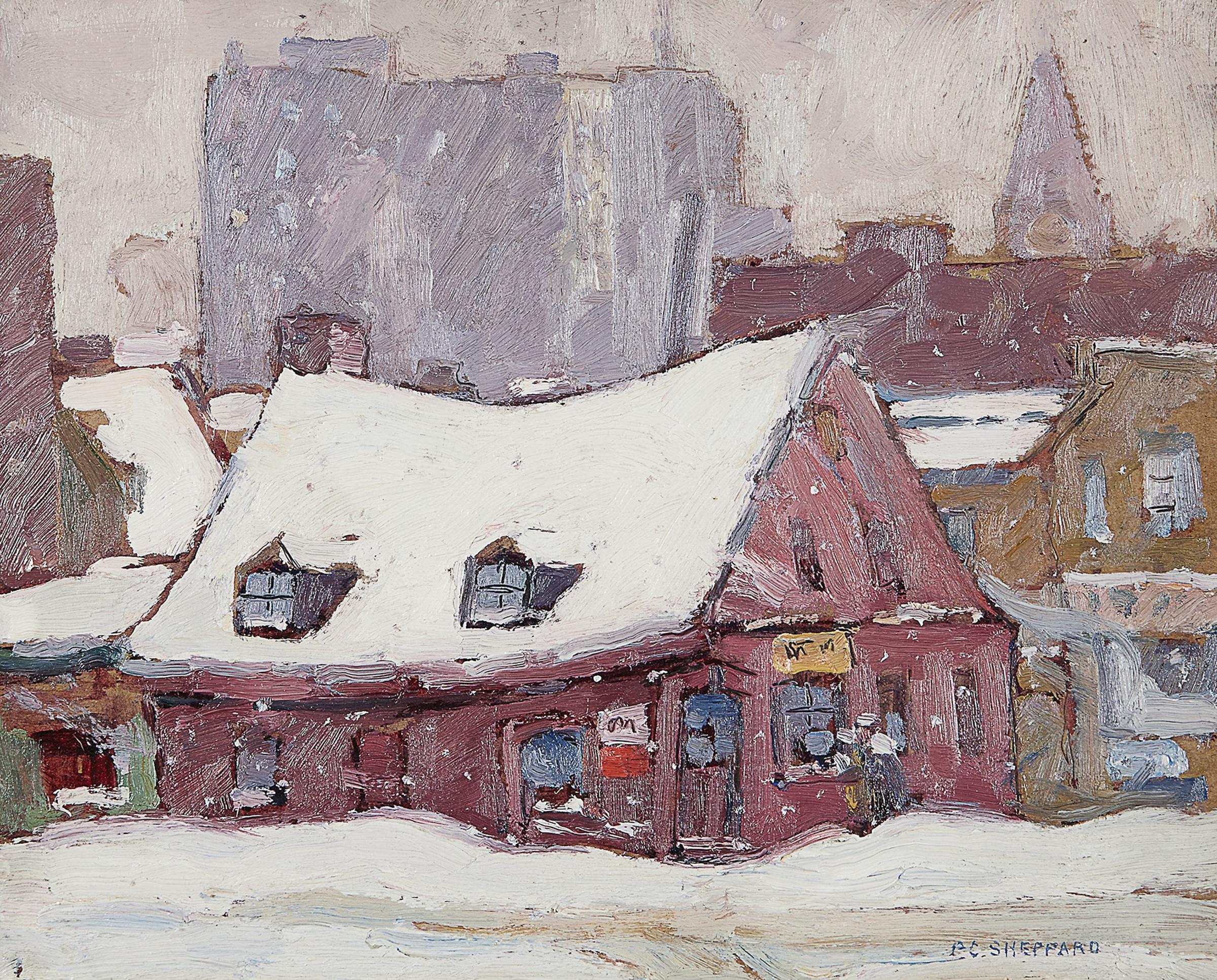Peter Clapham (P.C.) Sheppard (1882-1965) - Old House, Winter (The Ward, Toronto), circa 1920-21