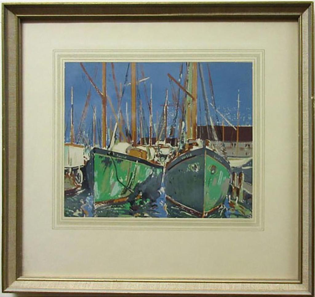 Joseph Ernest Sampson (1887-1946) - Boats At Rest; Rapid Waters