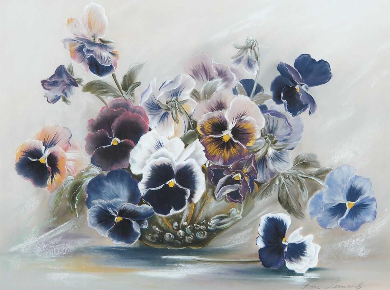 Rose Leonard (1916-2005) - Untitled - Pansies