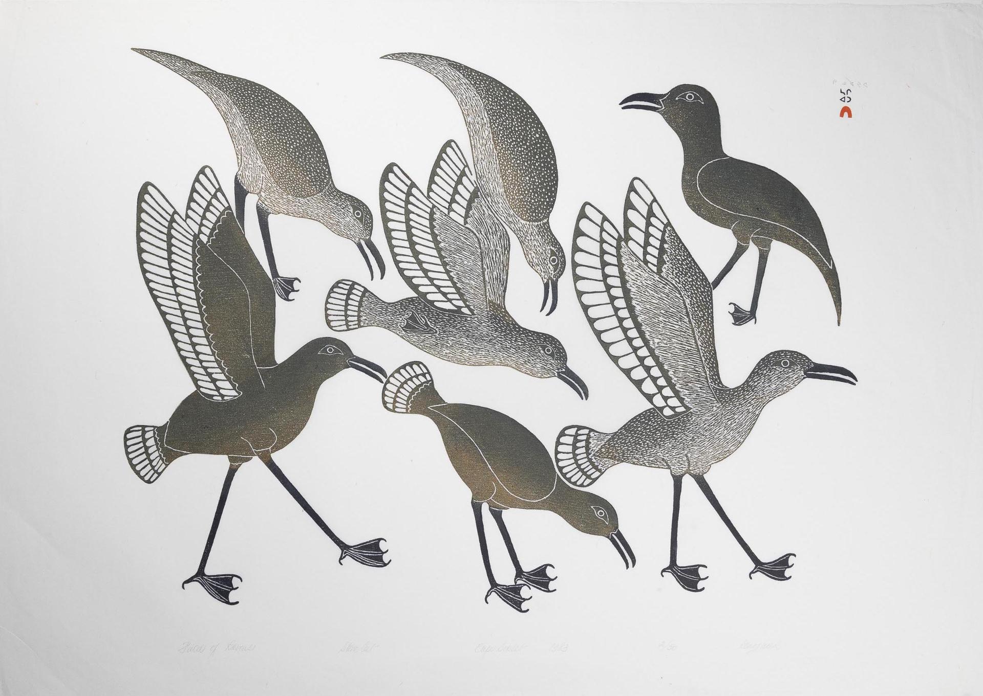 Kenojuak Ashevak (1927-2013) - Field Of Ravens, 1983