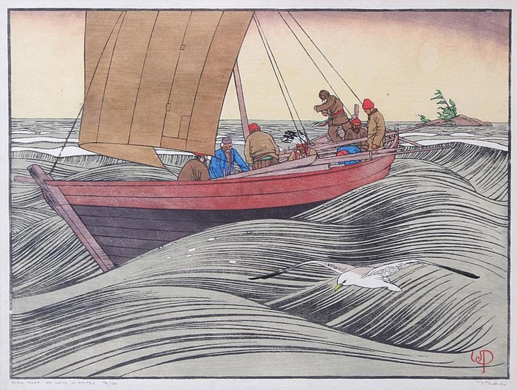 Walter Joseph (W.J.) Phillips (1884-1963) - York Boat on Lake Winnipeg