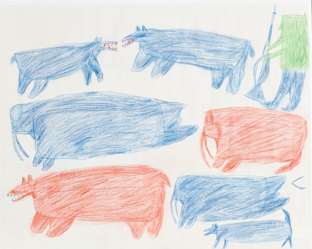 Parr (1893-1969) - Walrus, Polar Bears And Hunter