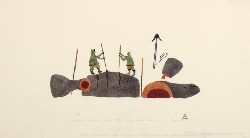 Tommy Nuvaqirq (1911-1982) - Spring Floe Whaling; 1977; ed. #43/50