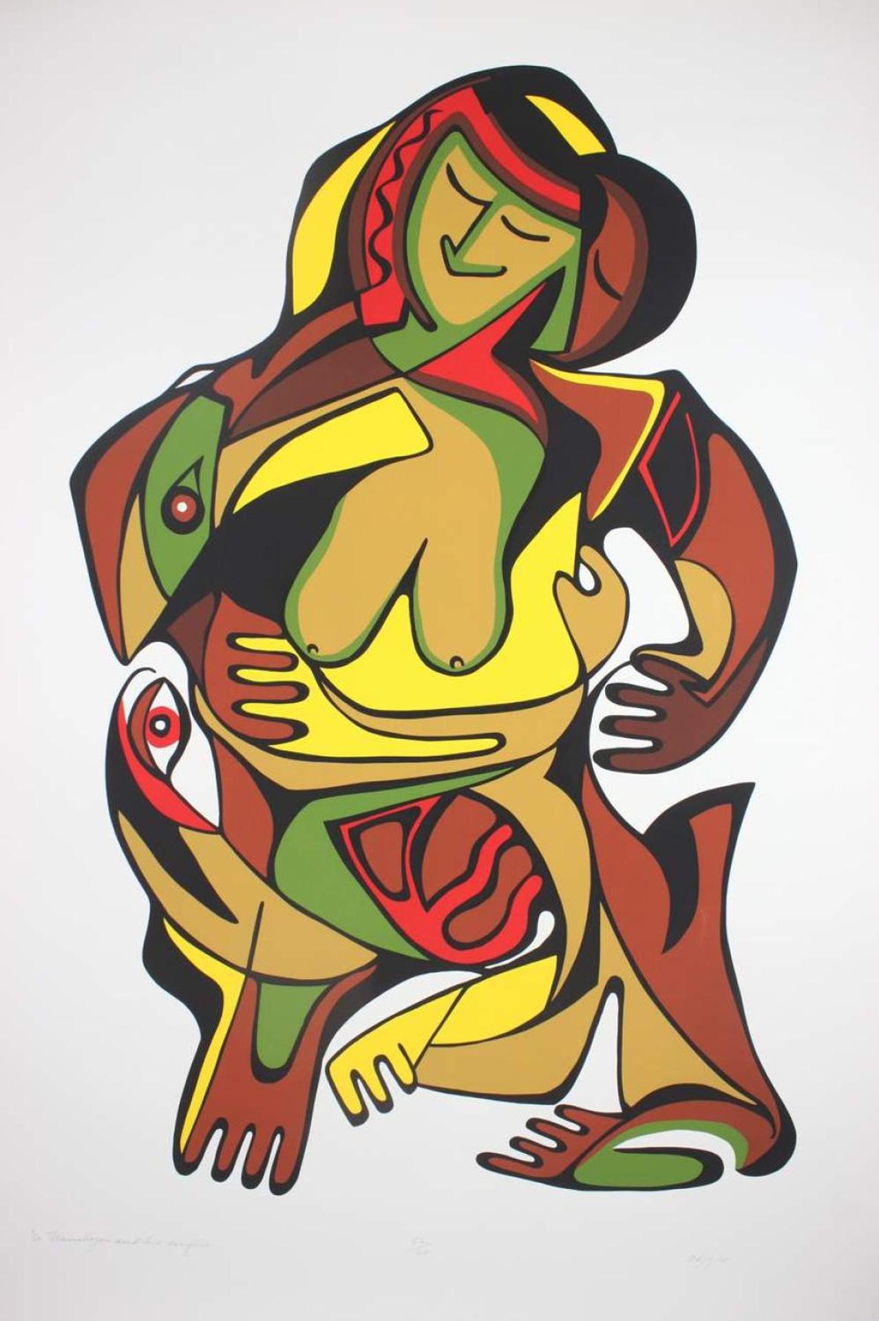 Daphne Odjig (1919-2016) - Nanaboyou and His Daughters
