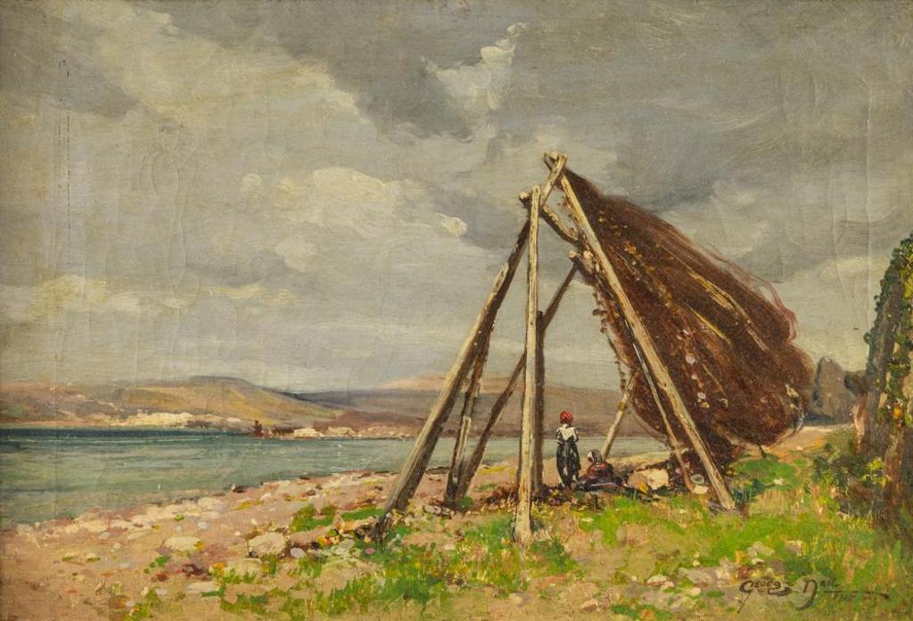 George Neil - Fishermen Drying their Nets