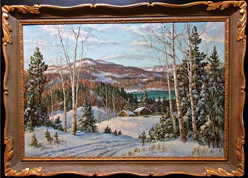 Otto Planding (1887-1964) - Winter Landscape With Cabins
