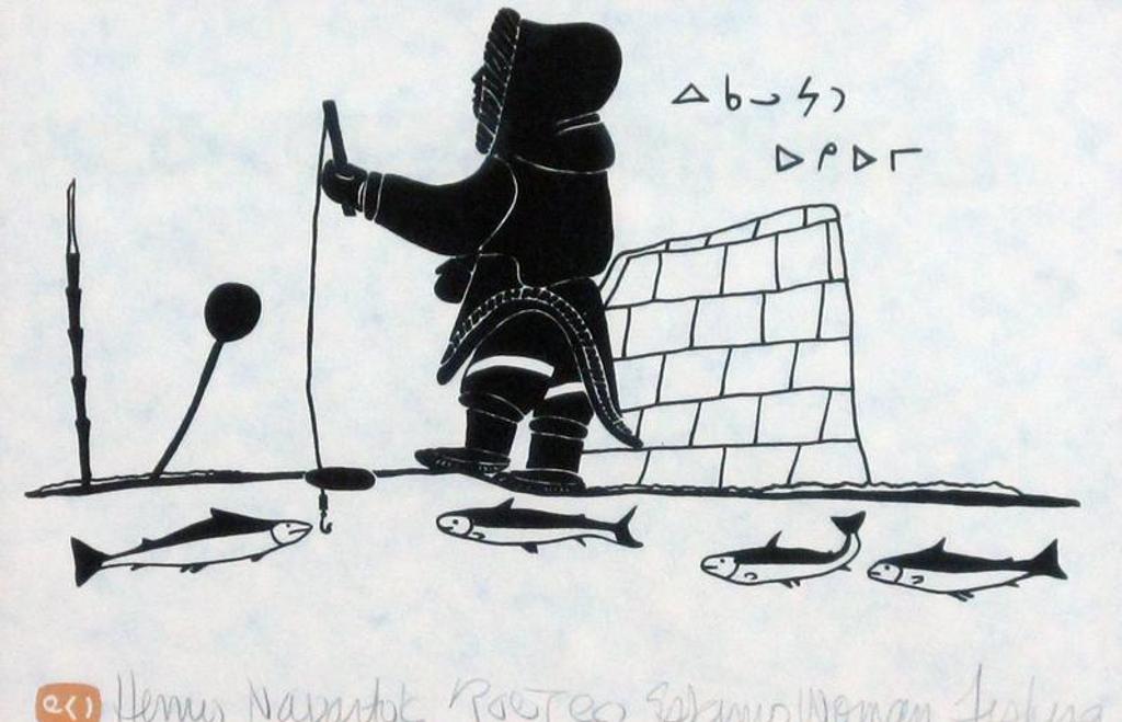 Henry Napartuk (1932-1985) - Eskimo Woman Fishing