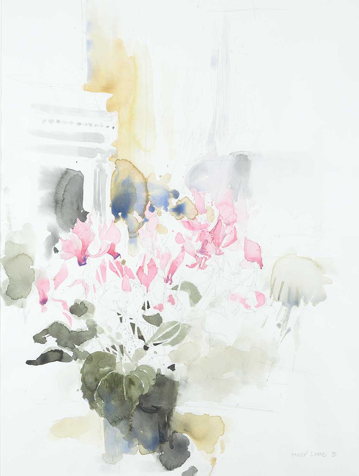 Molly Joan Lamb Bobak (1922-2014) - Cyclamen in the Living Room