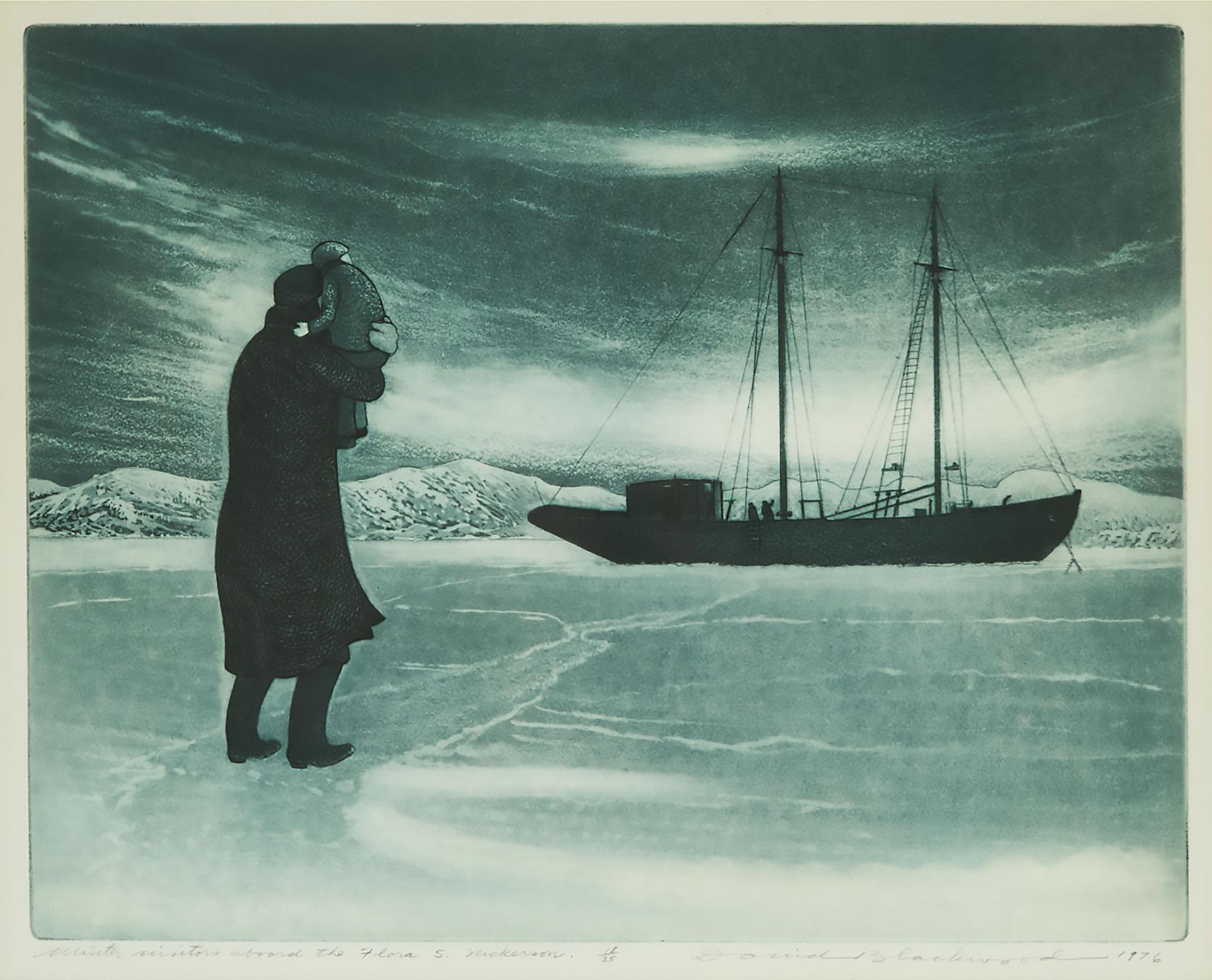 David Lloyd Blackwood (1941-2022) - Winter Visitors Aboard The Flora S. Nickerson, 1976