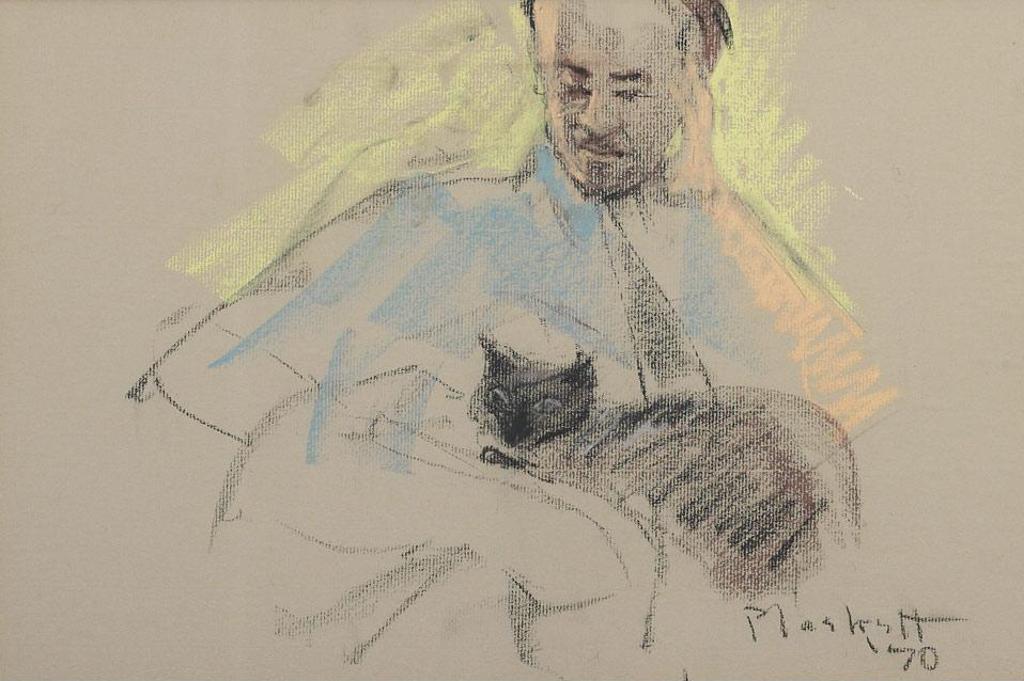 Joseph (Joe) Francis Plaskett (1918-2014) - Self-Portrait With Siamese Cat