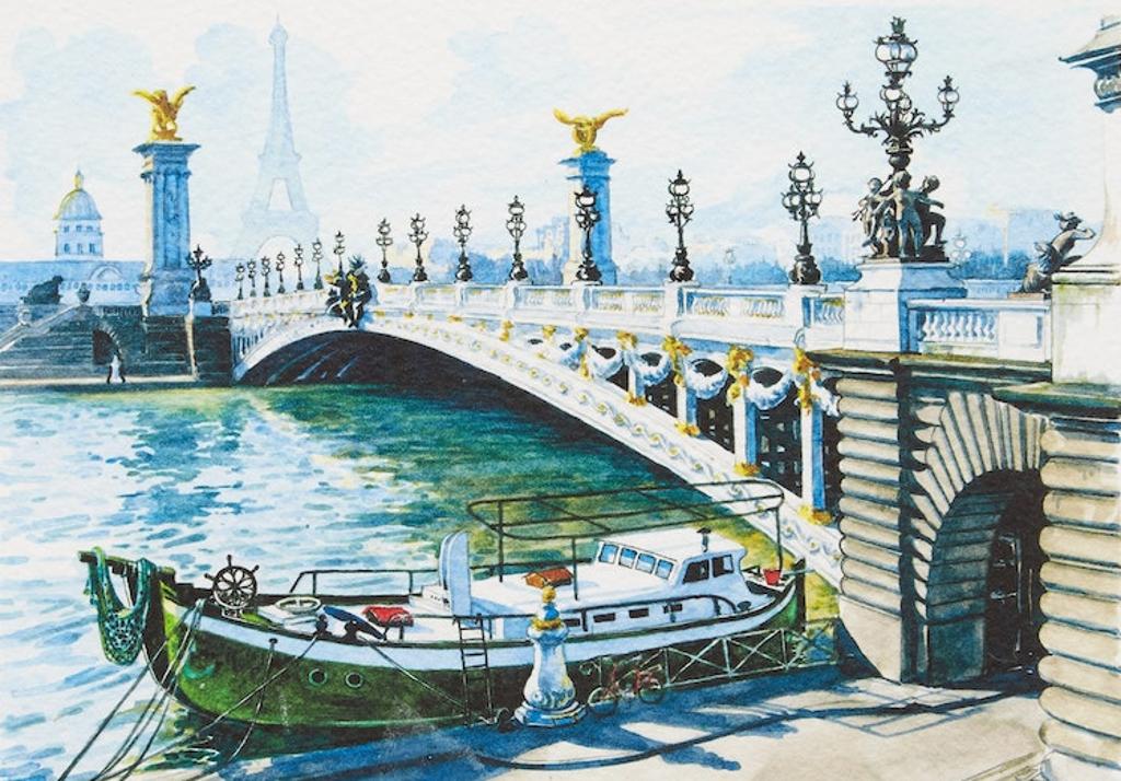 Niko Dhales - View of the Eiffel Tower; View of Notre Dame; Shakespeare and Company Bookstore