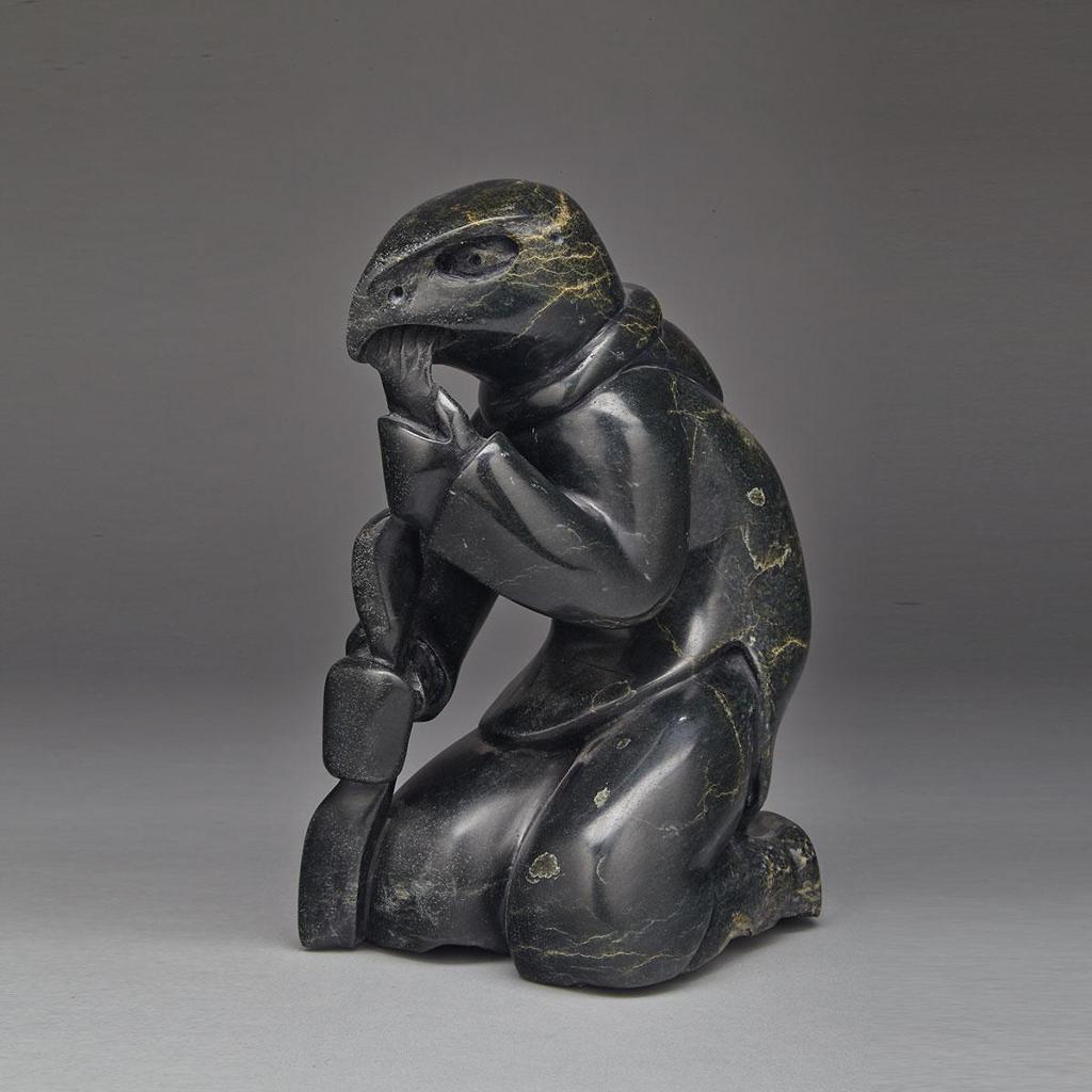 Kiawak (Kiugak) Ashoona (1933-2014) - Bird Shaman With Rib Bone