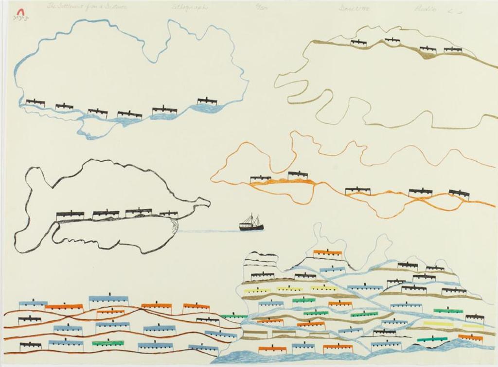 Pudlo Pudlat (1916-1992) - Settlement From A Distance