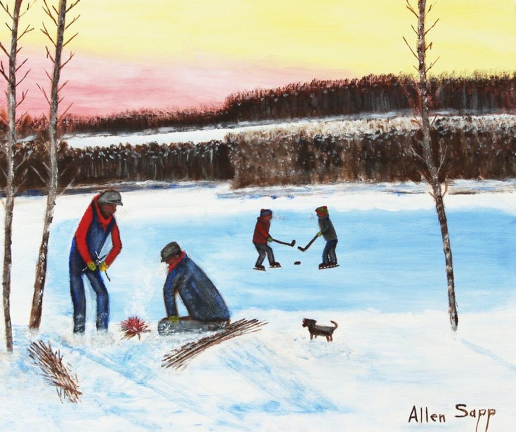 Allen Fredrick Sapp (1929-2015) - Hockey on the Lake