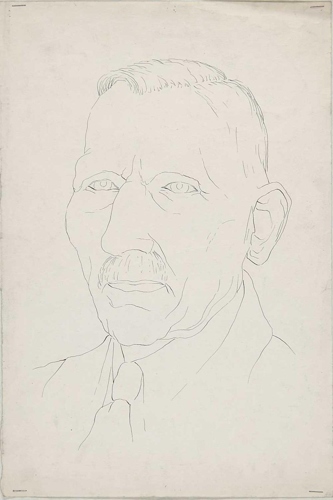 Robert Charles Aller (1922-2008) - Untitled - Portrait of a Man with a Tie